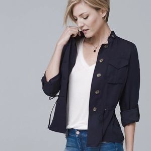 New! WHBM Roll Tab-Sleeve Soft Jacket